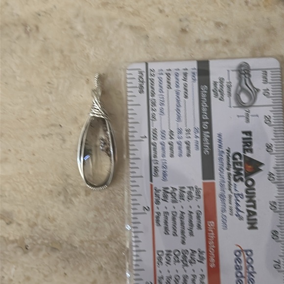 Sterling Silver Lodolite Healing Stone Necklace Pendant - Picture 10 of 10